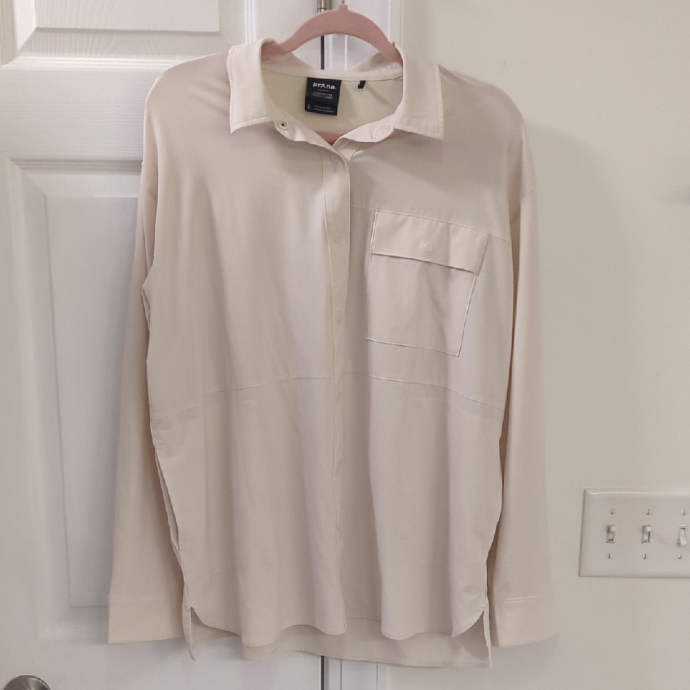 Prana Beige Long Sleeve Shirt